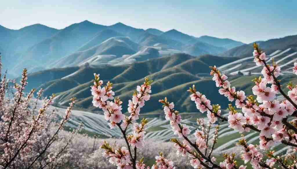 Apricot blossoms in North Korea Apricot blossoms in North Korea