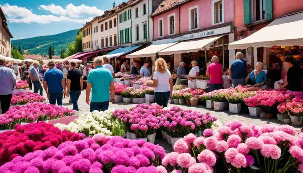 Buying pink flowers in Bosnia and Herzegovina