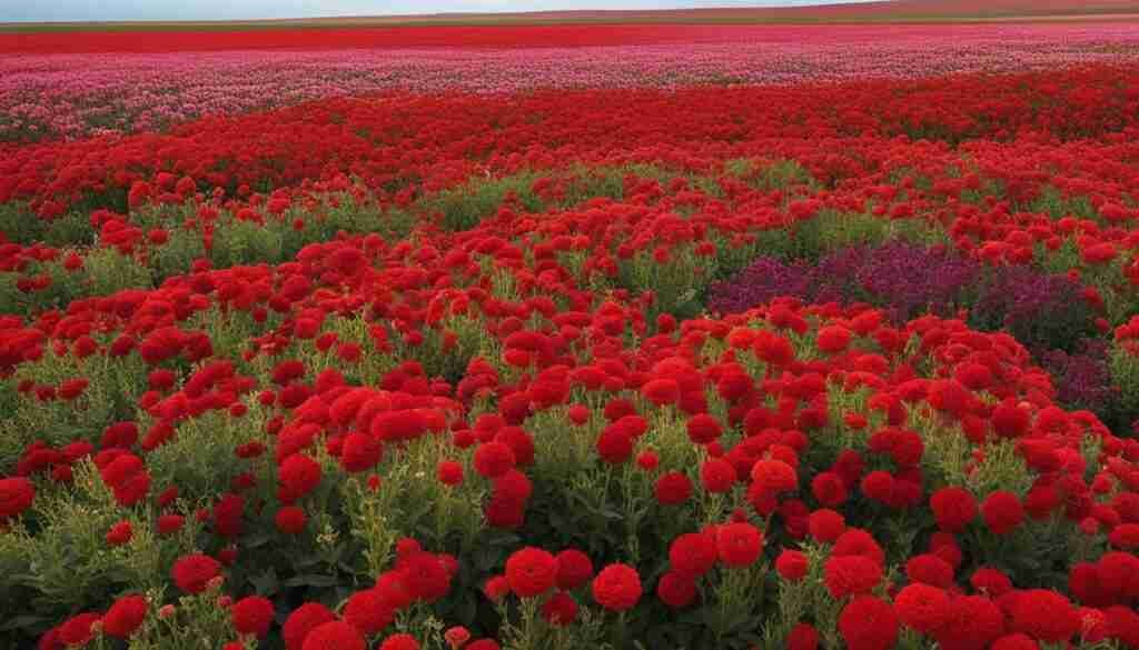 Different Shades of Red Floral Blooms in Tunisia