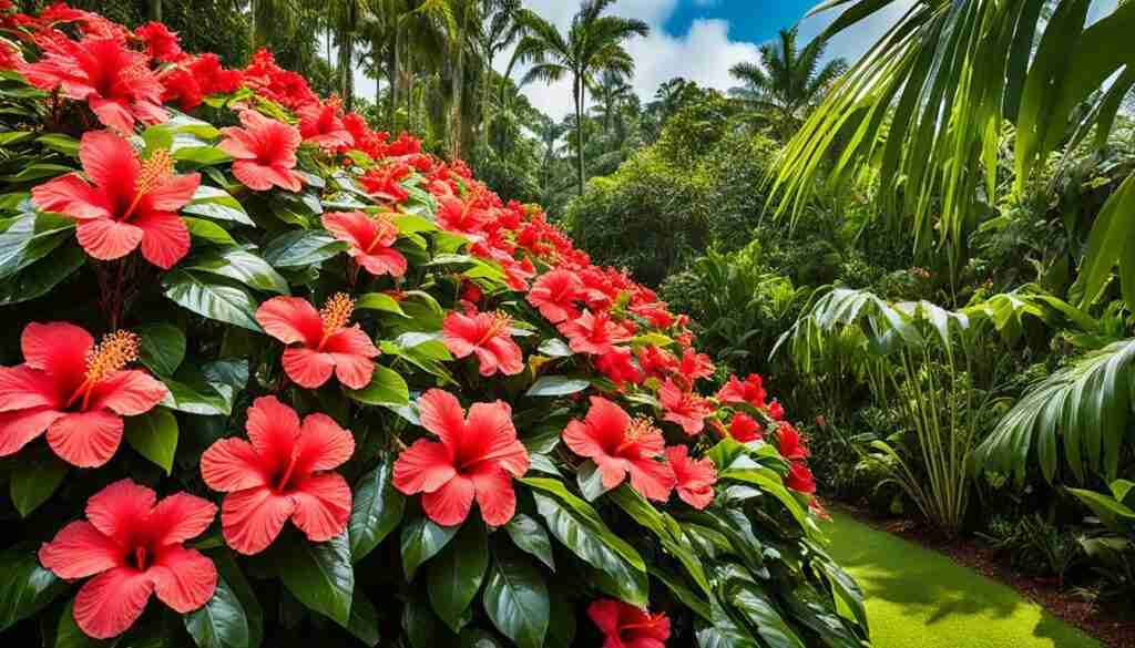 Exotic red flowers in Singapore Exotic red flowers in Singapore