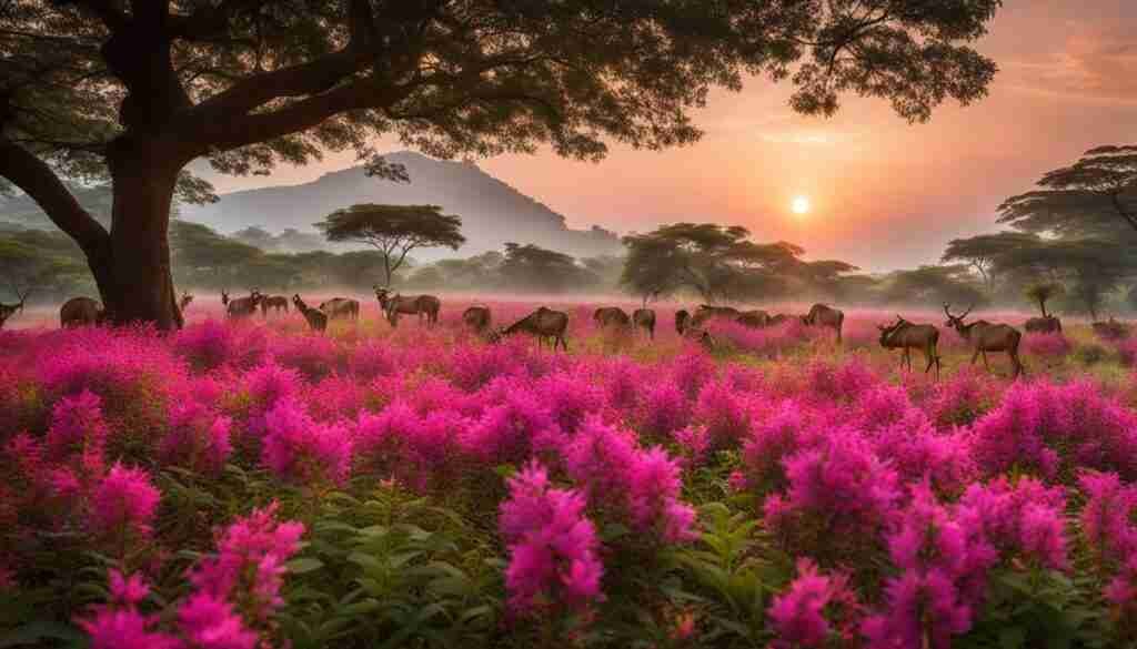 Introduced Pink Flower Varieties in Central African Republic