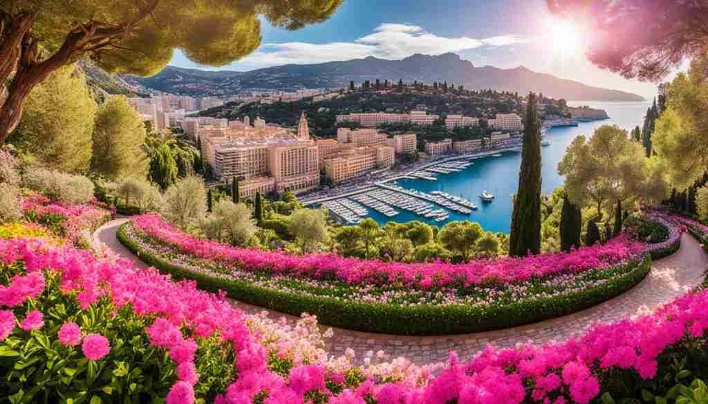Monaco flower garden pink flowers