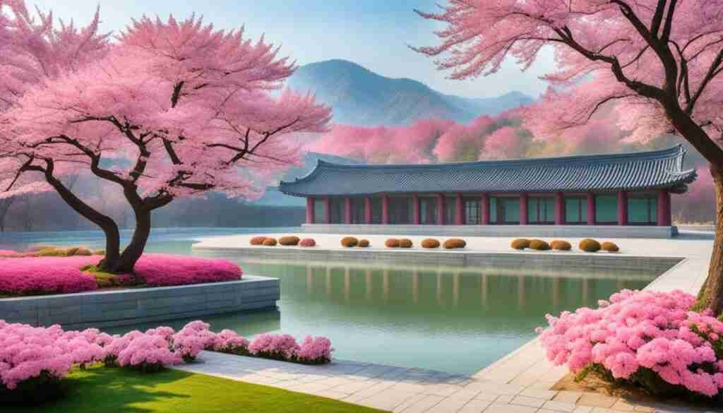 North Korean pink flowers