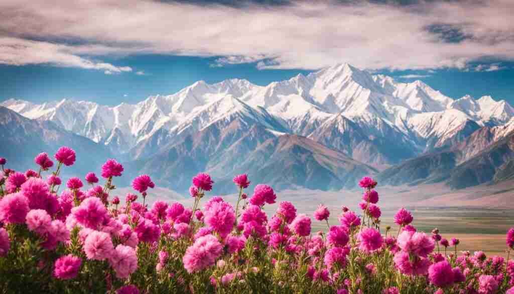 Pink Flowers in Kyrgyzstan