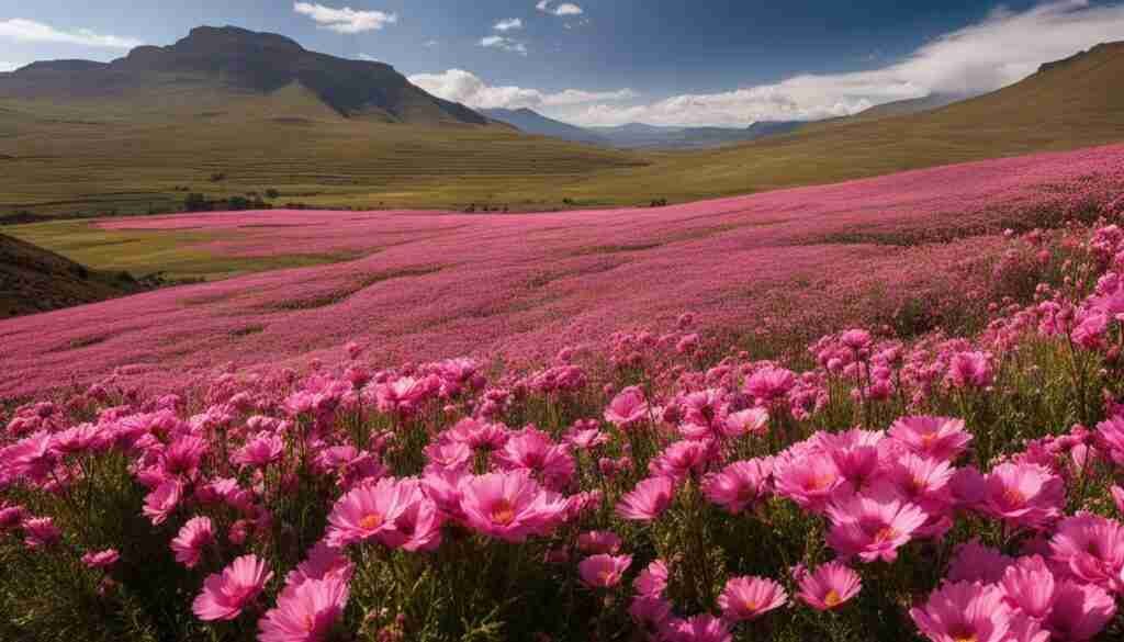 Pink Flowers in Lesotho Culture Pink Flowers in Lesotho Culture