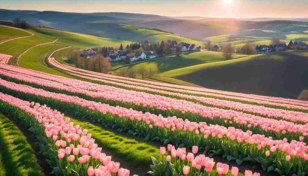 Pink Tulip Field in Kőröshegy Pink Tulip Field in Kőröshegy