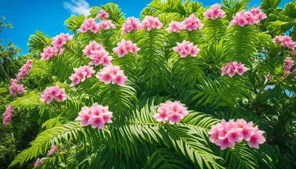 Pink flowers in Kiribati culture