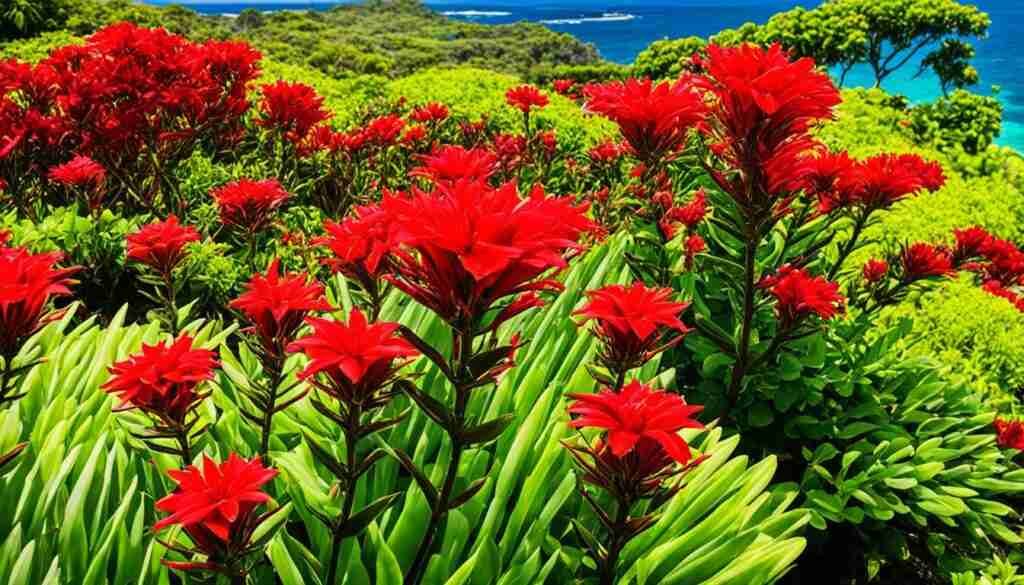 Popular red flowers Mauritius