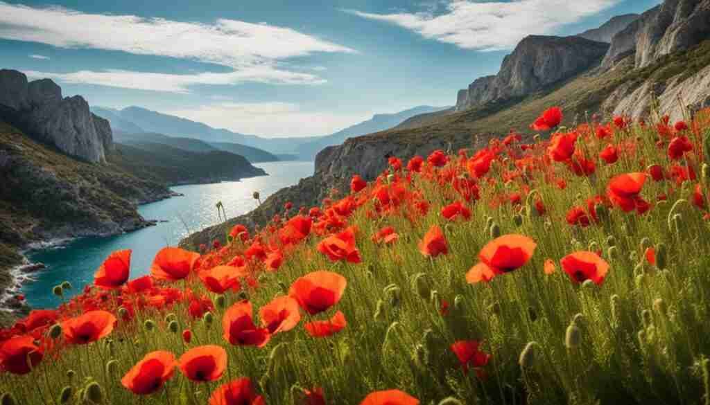 Popular red flowers Montenegro