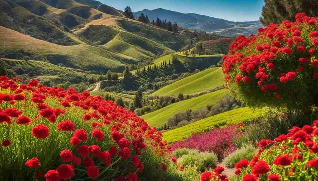 Popular red flowers in California