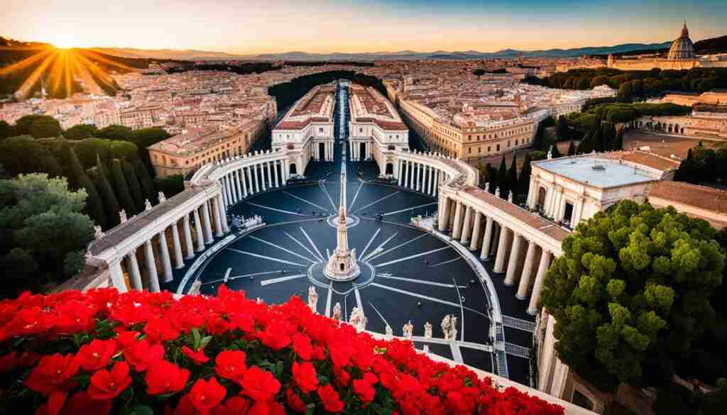 Popular red flowers in Vatican City