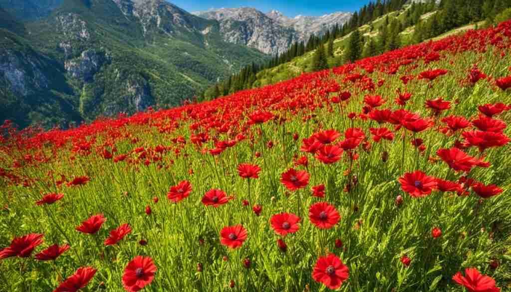 Red Flower Varieties in Montenegro