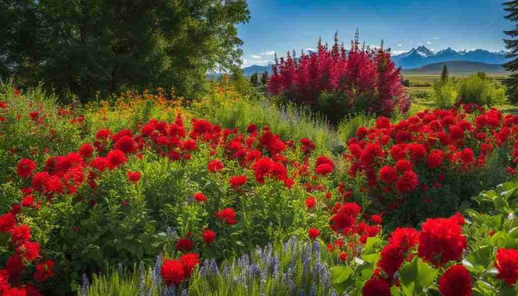 Red flower varieties in Montana gardens