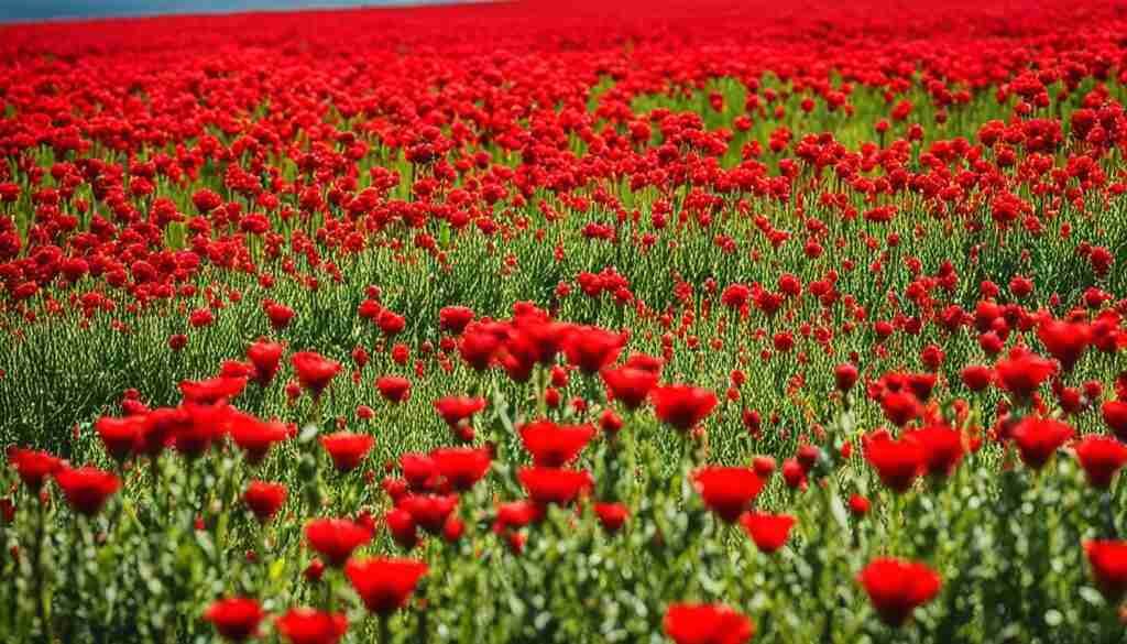Symbolism of red flowers in Uruguay