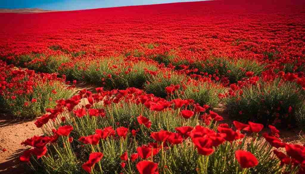 Tunisia red flowers