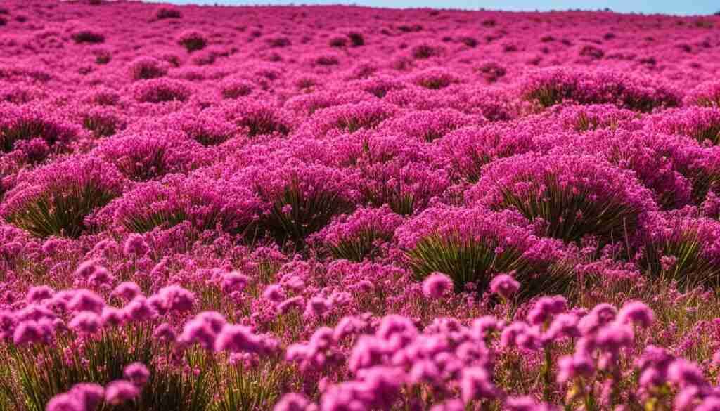 Unique pink flowers in Madagascar