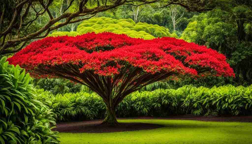Vanuatu native red flowers