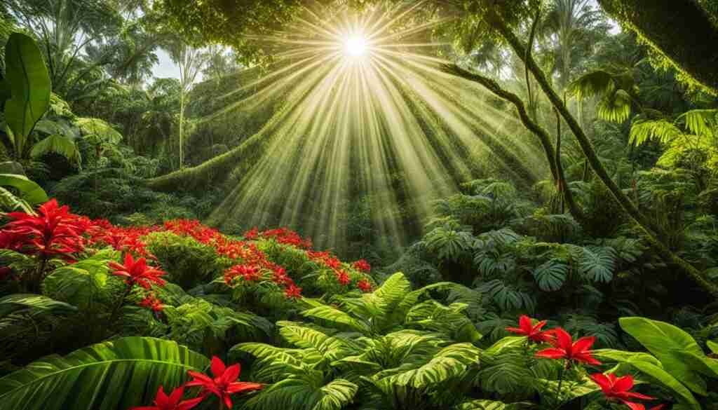 exotic red blooms in Papua New Guinea