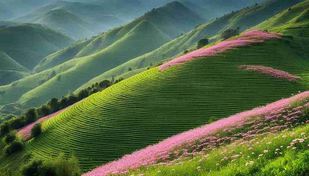 pink flowers in Burundi