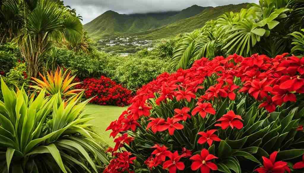 red flower varieties in Saint Kitts and Nevis