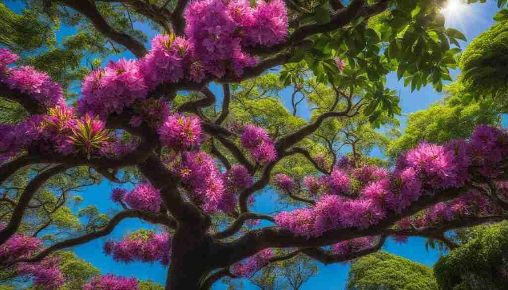 Blue Mahoe tree in full bloom