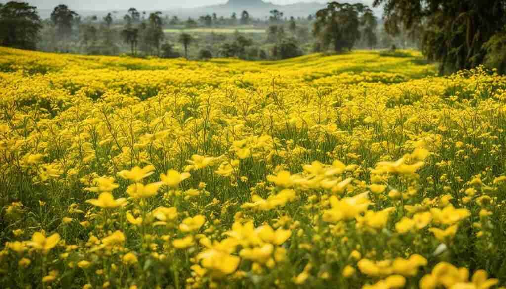 Different Shades of Yellow Floral Blooms in Congo