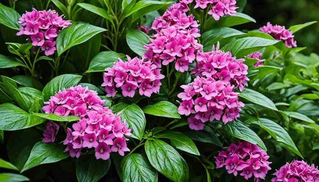 Different shades of pink floral blooms