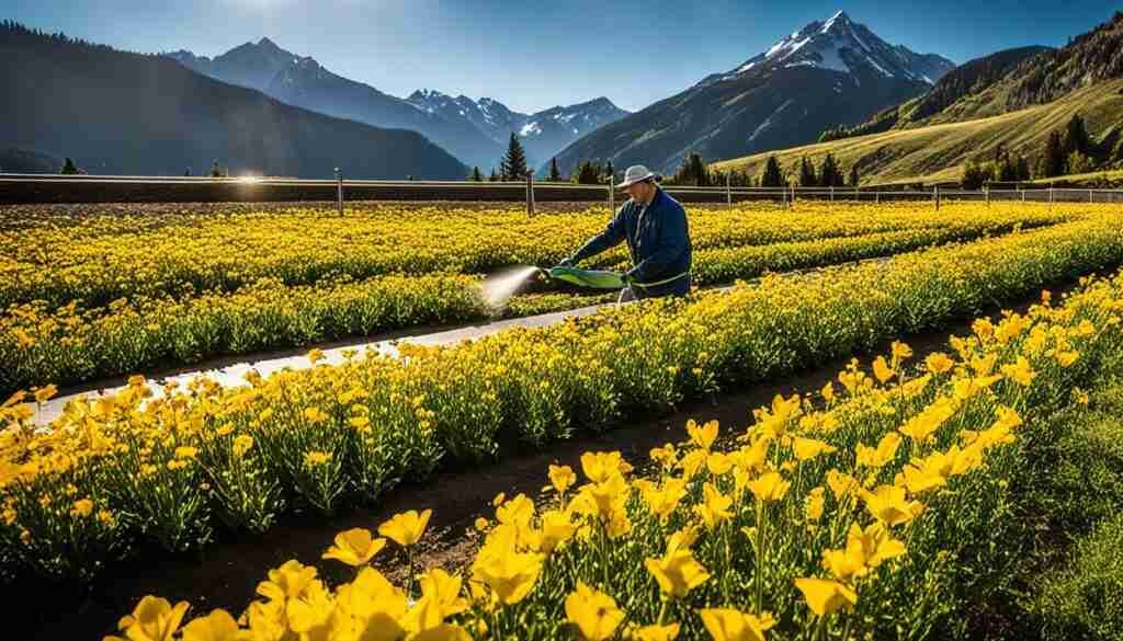 Growing yellow flowers