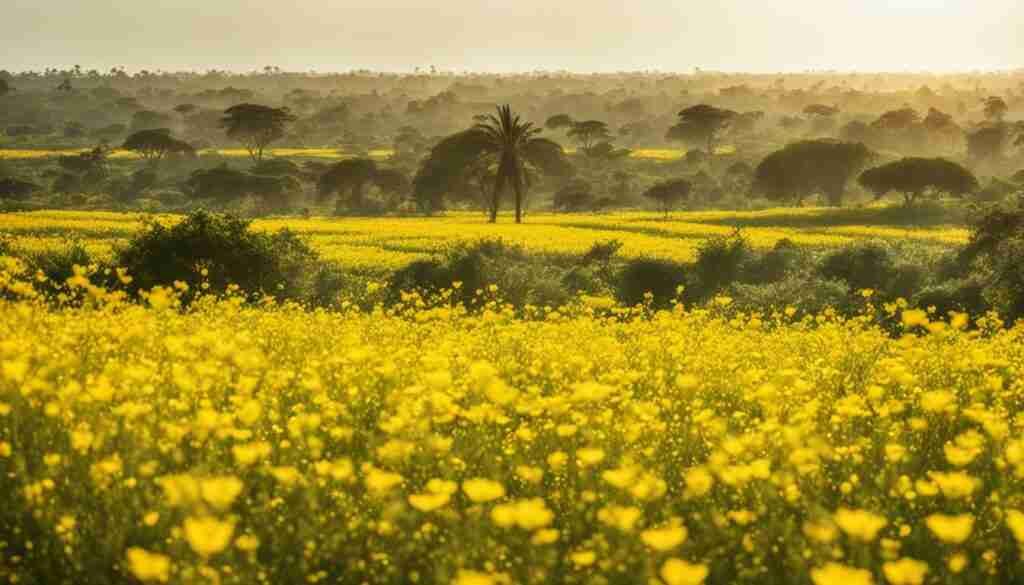 Native yellow flowers in Gambia Native yellow flowers in Gambia
