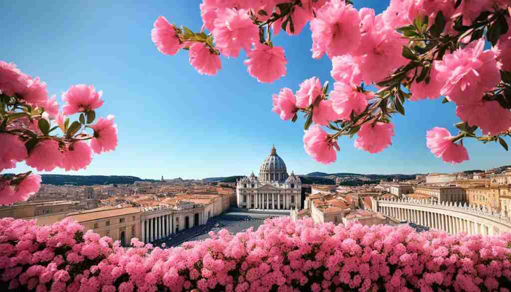 Pink Flowers in Vatican City