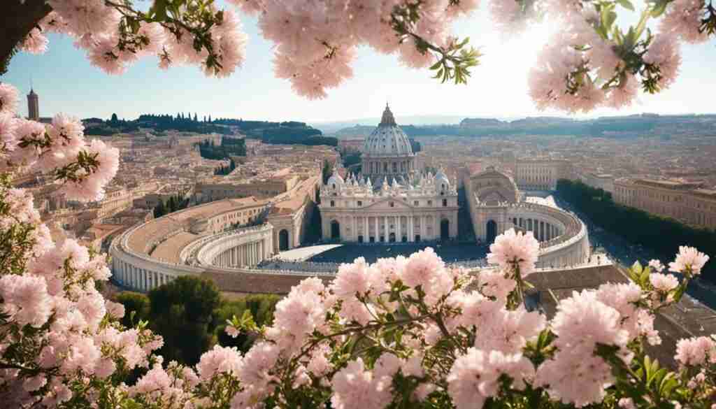 Pink Flowers in Vatican City