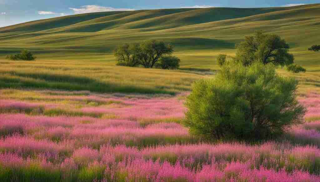 Pink flowering plants in Wyoming