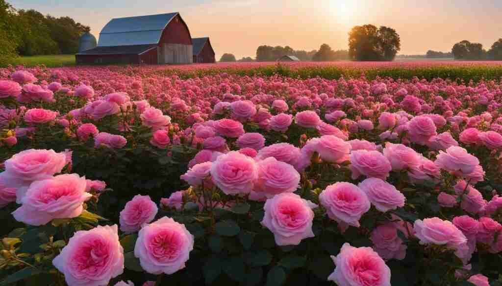 Pink rose varieties in Nebraska