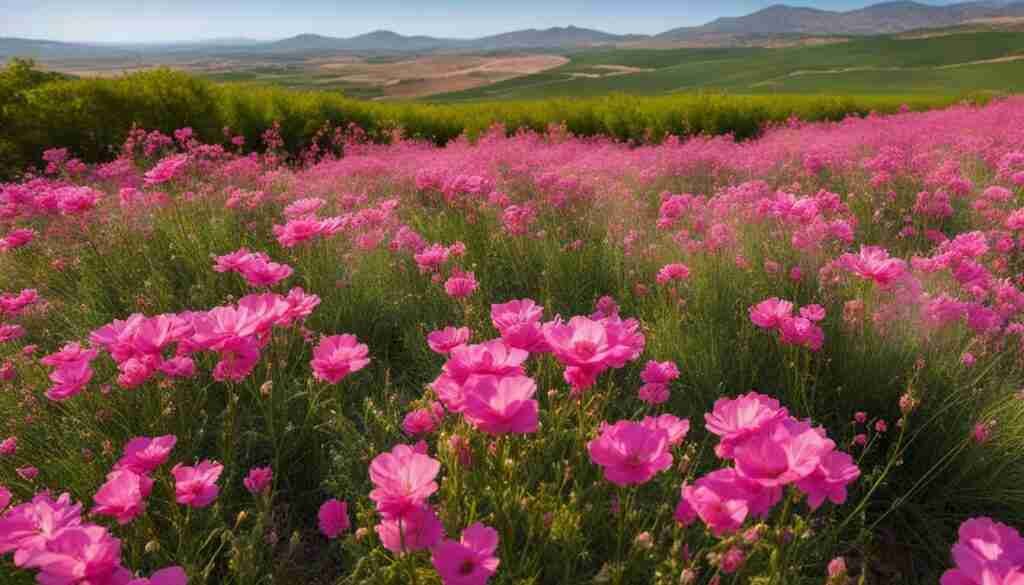 Tunisian Pink Flowers