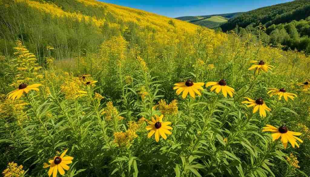Native yellow flowers in Wisconsin