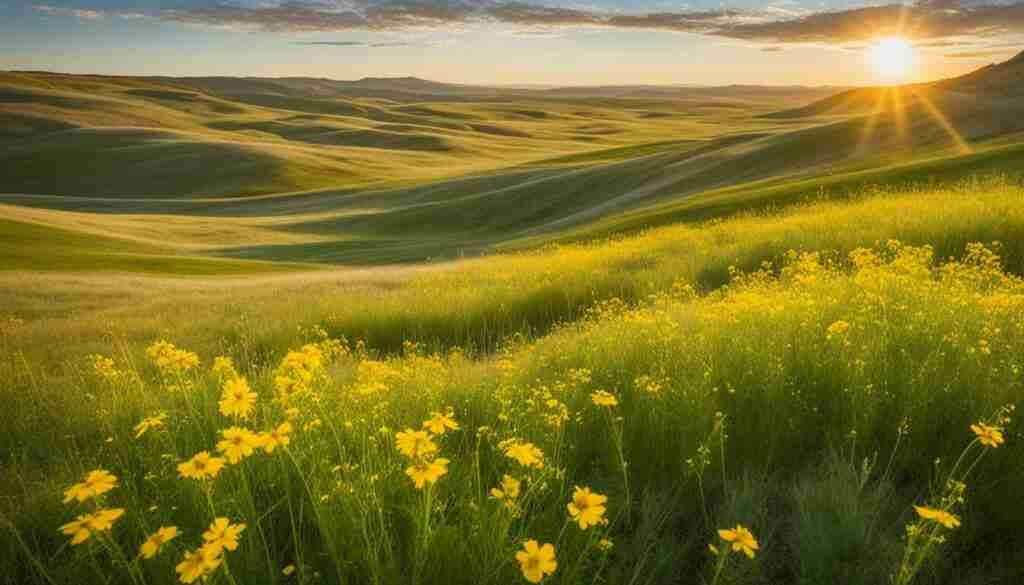 Yellow wildflowers in South Dakota